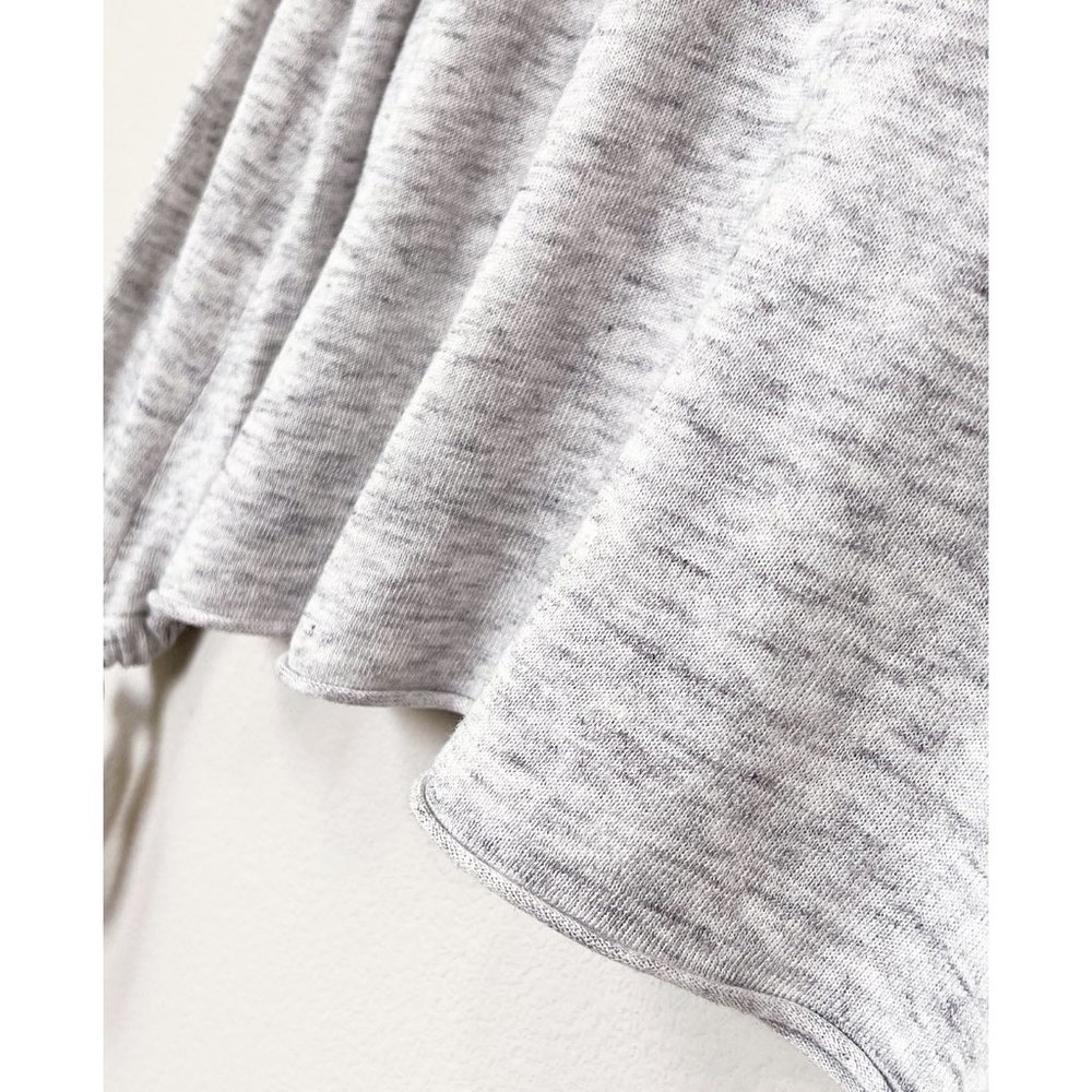 Zara Heather Gray Long Bow Tie Strap Cuff Balloon Sleeves Light Weight Sweater S - Picture 7 of 11